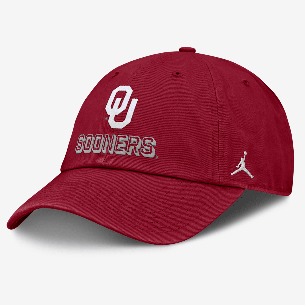 Oklahoma On-Field Club Gameday Men's Jordan Brand College Adjustable Hat - Crimson