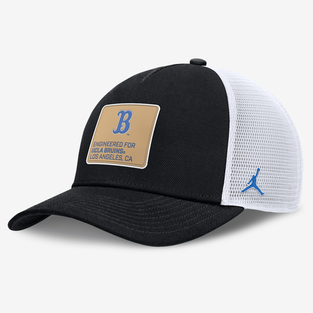 UCLA On-Field Rise Engineered Men's Jordan Brand College Trucker Adjustable Hat - Black