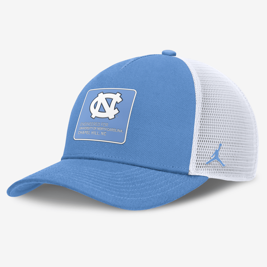 North Carolina On-Field Rise Engineered Men's Jordan Brand College Trucker Adjustable Hat - Light Blue
